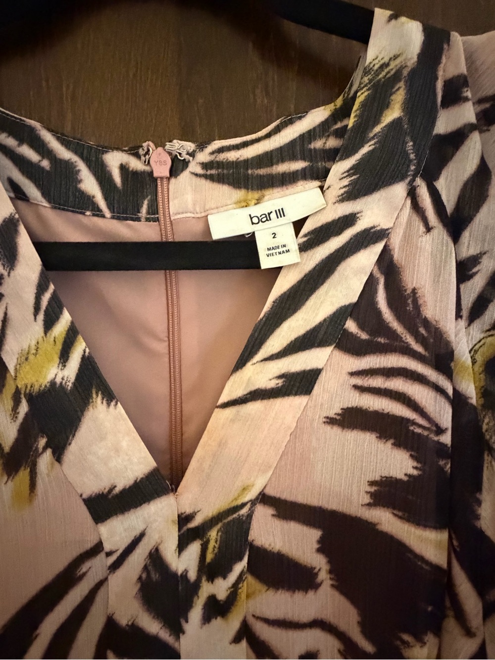 Bar III Pink Zebra-Print Ruffle Dress - Picture 2 of 5